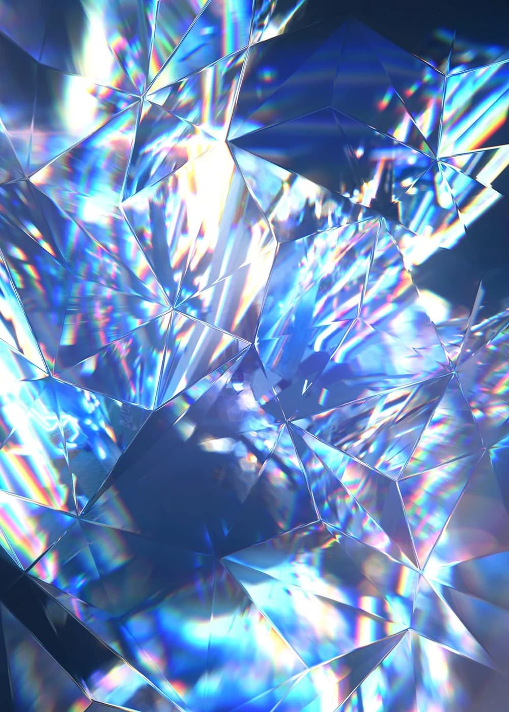 light splitting through a cut crystal
